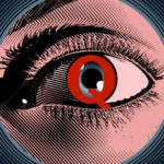 une image d'oeil avec la lettre Q au milieu
