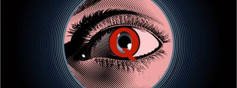 QAnon dévoilé une image d'oeil avec la lettre Q au milieu