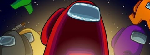 Qui est le tueur ? L'affiche du jeu avec un personnage rouge sur un fond spatial