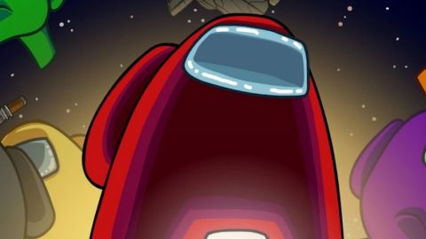 L'affiche du jeu avec un personnage rouge sur un fond spatial