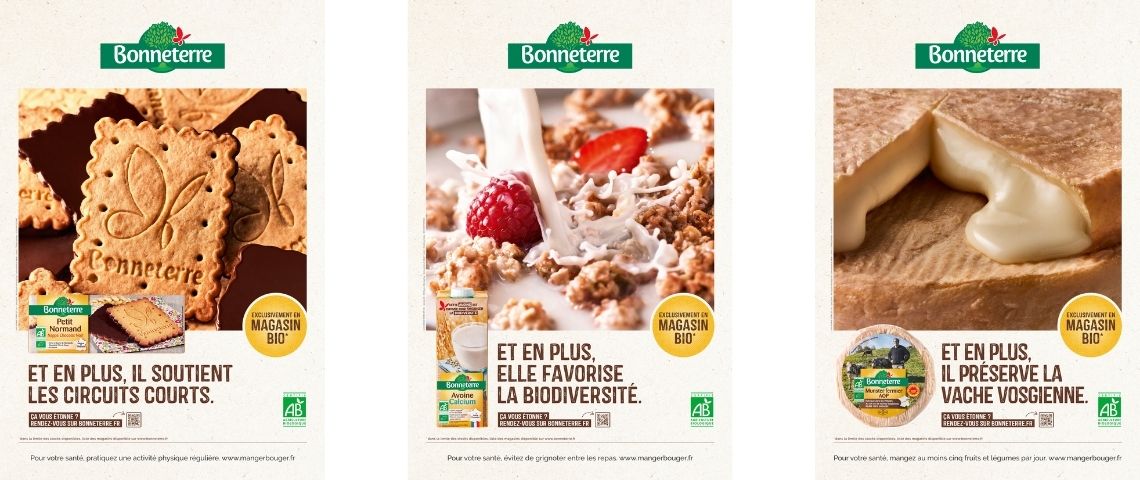 La marque bio, boneterre, dévoile ses engagements acoompagnée de l'agence Mouton Noir Visuels de la campagne de communication Bonneterre