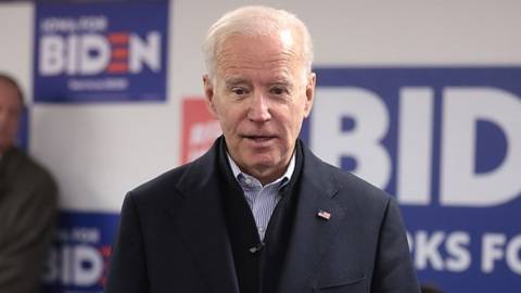 Photo de Joe Biden pendant sa campagne en janvier 2020