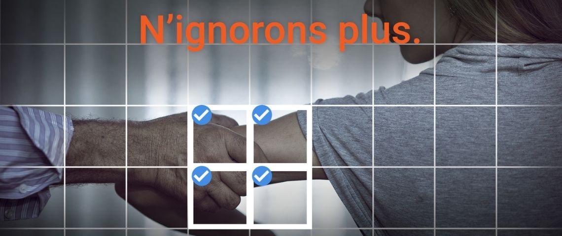 Du 25 novembre au 10 décembre 2020 Brainsonic accompagne ONU femmes France pour lutter contre les violences faites aux femmes Hommes tenant une jeune femme par le bras