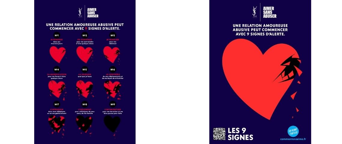 Yves Saint Laurent beauté et BETC etoile Rouge lancent la 1ère campagne de sensibilisation dans le cadre du programme - Aimer sans abuser - Logo du programme - Aimer sans abuser -