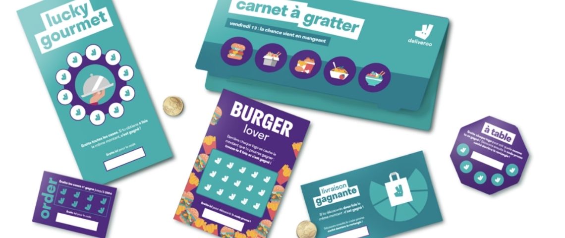 L’agence Marie-Antoinette a imaginé pour Deliveroo une collection inédite de tickets à gratter Tickets à gratter Deliveroo