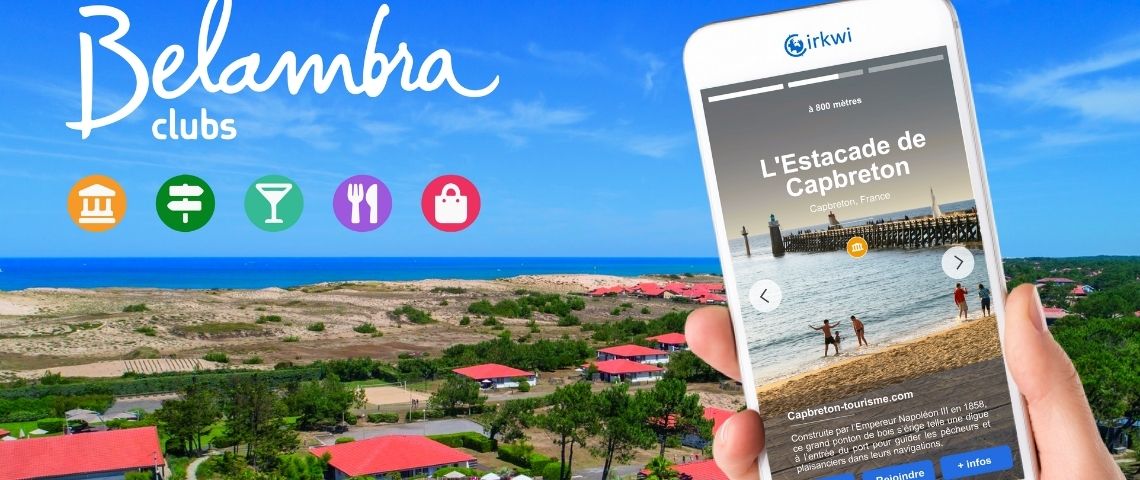 Belambra signe un partenariat stratégique avec Cirkwi et intègre Storyguide pour proposer des guides touristiques personnalisés afin optimiser les performances des sites web du tourisme. Application cirkwi du site Belambra.fr