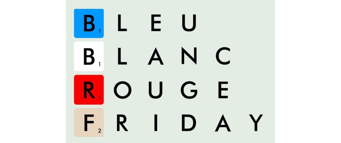 Pour soutenir la fabrication française un collectif à l'initiative de Gobi a eu l'idée de lancer du 20 au 27 novembre le Bleu Blanc Rouge Friday Logo Bleu Blanc Rouge Friday