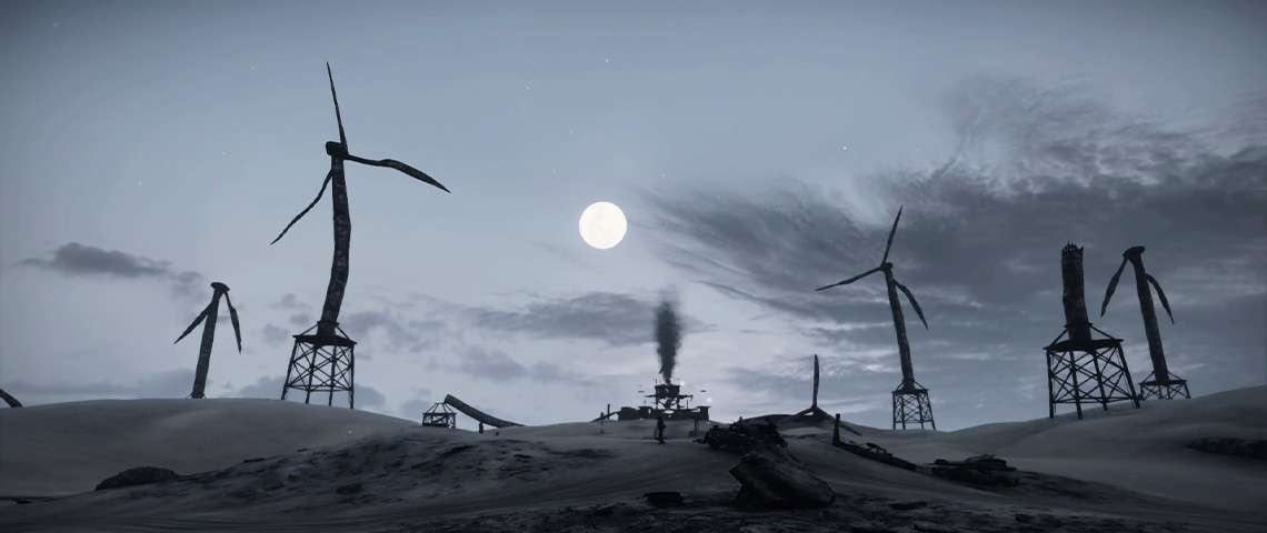 Comment sortir du pétrole ?  Un monde apocalyptique avec des pompes à pétrole à l'abandon