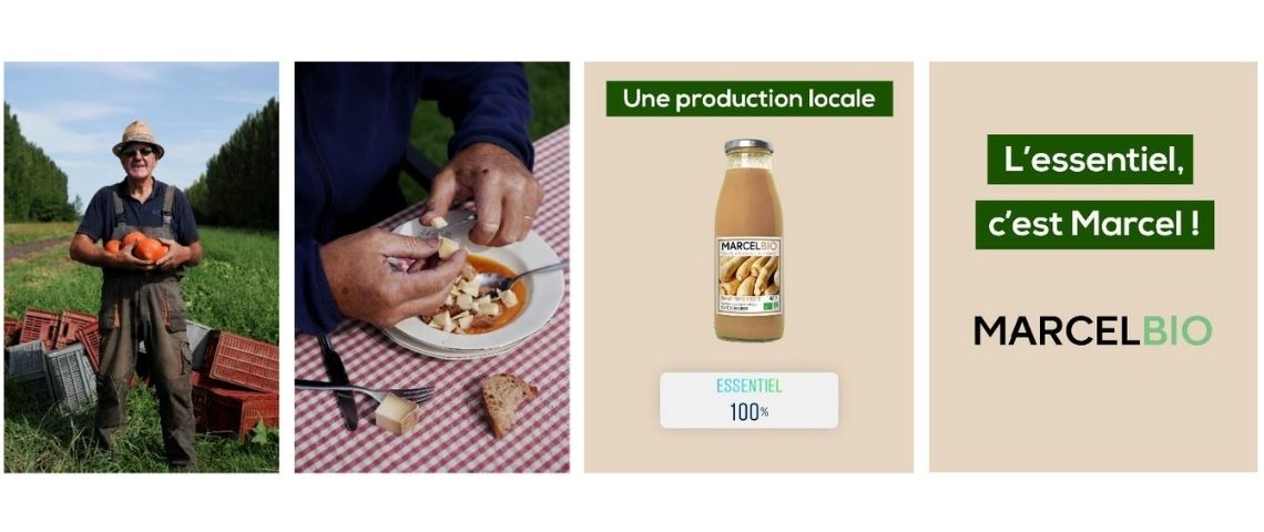 Marcel Bio, marque d’Alterfood, lance sa nouvelle campagne : l'essentiel c'est Marcel Visuel de la campagne de Marcel Bio