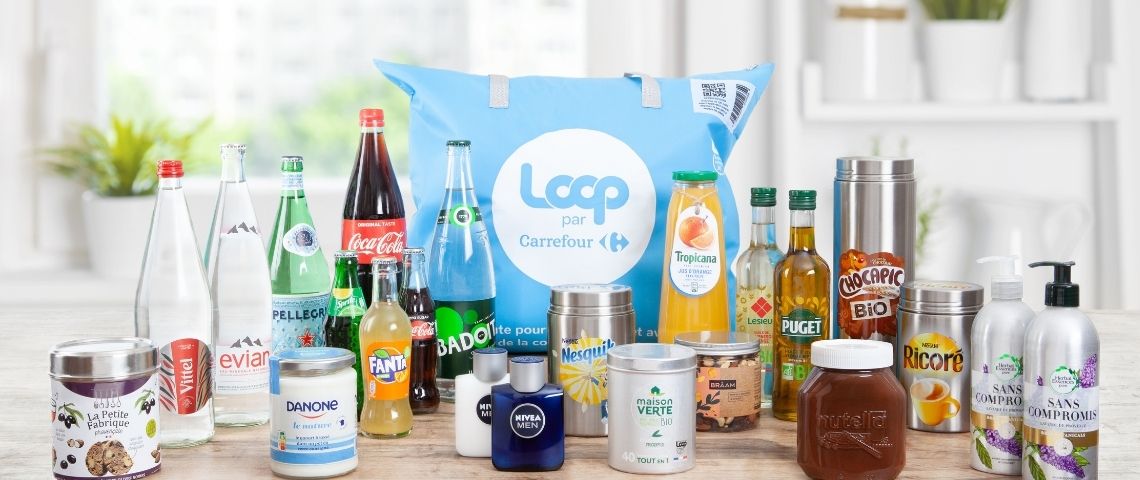 Carrefour propose des emballages réutilisables et consignables en partenariat avec la startup Loop Gamme de produits réutilisables et consignables