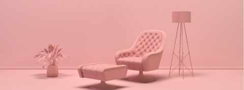 Quelles sont les tendances de la maison de demain ? Un salon tout rose avec tous les meubles roses