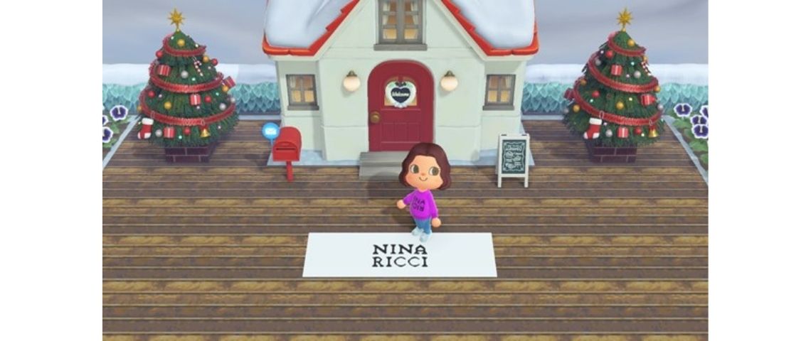 Nina Ricci s'invite dans le jeune animal crossing Personnage Nina Ricci dan le jeu animal crossing