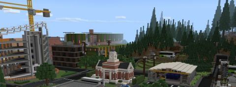 Le rapport développement durable de Microsoft sur Minecraft Capture d'écran de Sustainability city dans Minecraft