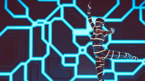 Danseur, 3D, réalité virtuelle, bleu, ballet, danse