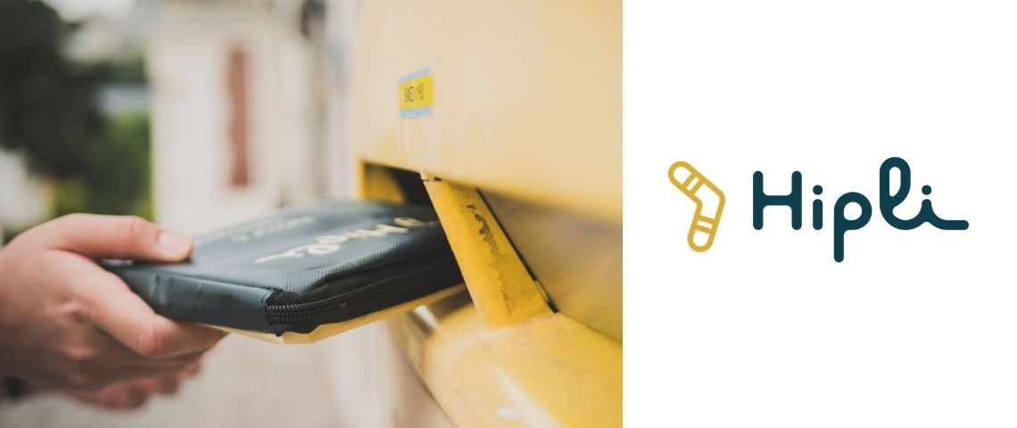 La start-up Hipli a conçu des colis réutilisables destinés au e-commerce Personne mettant dans une boite aux lettres un colis Hipli