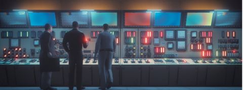 La surveillance au travail n'est pas qu'une histoire de tech Des hommes devant des écrans de surveillance