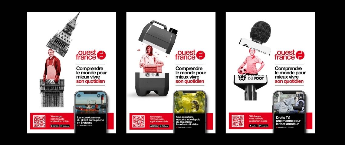 Ouest France dévoile une nouvelle campagne de communication conçue par l'agence Notchup Capture d'écran de la nouvelle application Ouest France