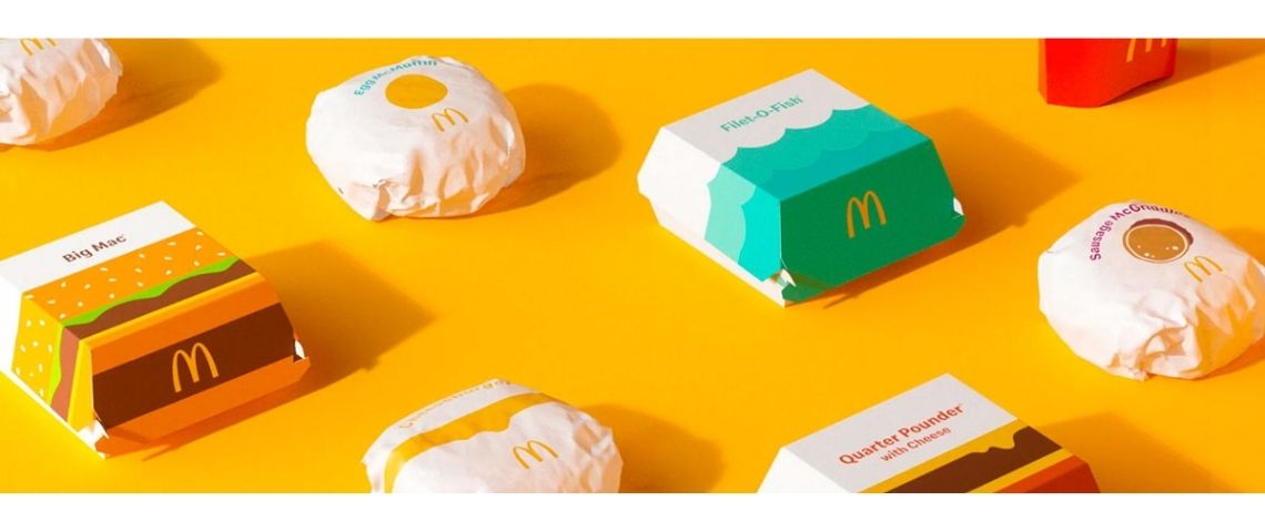 McDonald's a dévoilé une refonte globale de l'emballage axée sur les designs audacieux, en partenariat avec l'agence de création Pearlfisher. Nouveaux emballages MCDonald