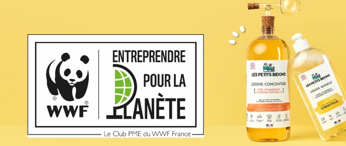 Les Petits Bidons s'engagent pour la panète et intègre le club entreprendre pour la planète du WWF France Logo Club entreprendre pour la Planète du WWF France