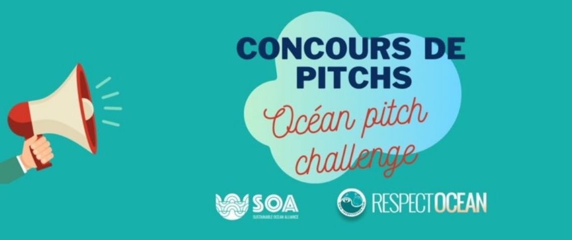 RespectOcean et Sustainable Ocean Alliance , avec le souiten du Ministère de la Mer, lancent Le concours, « Ocean pitch challenge » est à destination des porteurs de solutions à impact positif en faveur de la préservation de l'océan et de ses écosystèmes. Logo du concours « Ocean Pitch Challenge »