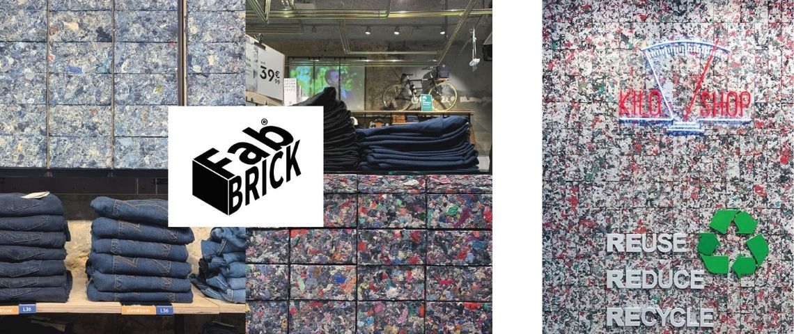 Le projet FabBRICK a pour vocation de réduire les déchets textiles en les transformant en matériau de construction. Briques auto-bloquantes FabBrick