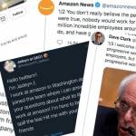 Collage de tweets relatifs à Amazon