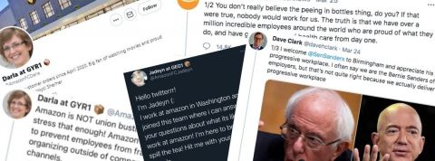 Trolls parodiques, tweets agressifs... mais que fabrique Amazon sur Twitter ? Collage de tweets relatifs à Amazon