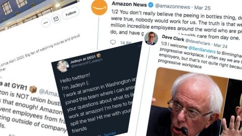 Collage de tweets relatifs à Amazon