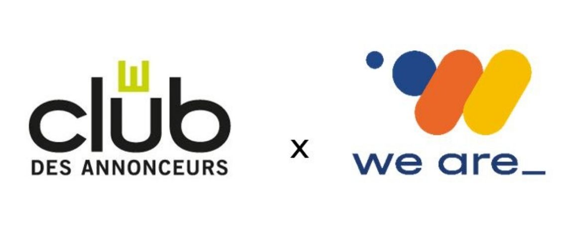 Le Club des Annonceurs, Think do Tank de réflexion sur la transformation métier des dirigeants de marques, et we are_, maison des Industries Créatives à Paris annoncent leur partenariat d’activité exclusif au profit de leurs membres respectifs. Logos du Club des Annonceurs et de We are_