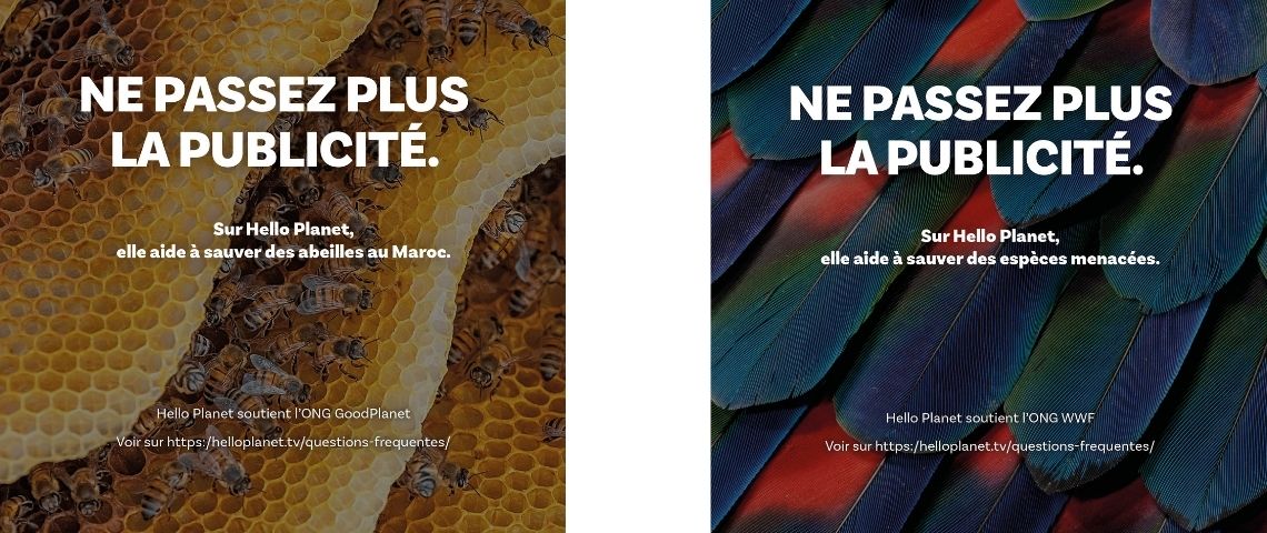 Accompagné par Leo Burnett Paris, Hello Planet dévoile en ce début d’année 2021 une nouvelle plateforme de marque Affiche avec le message suivant : ne passez plus la publicité. Sur Hello Planet, elle aide à soutenir les étudiants en situation de précarité