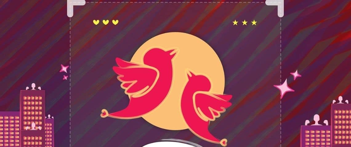 TikTok présente Lead Generation, une nouvelle solution pour aider les entreprises à cibler et convertir de nouveaux clients plus facilement. Dessin de 2 oiseaux, ressemblant au logo TikTok, en vol nuptial
