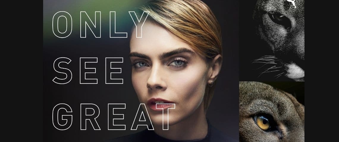 Avec « Only See Great », Puma embarque les passionnés dans un film inédit qui les projette dans un univers d’optimisme et de performances, sportives ou culturelles, à travers les ambassadeurs iconiques de la marque. Photo de Cara Delevingne