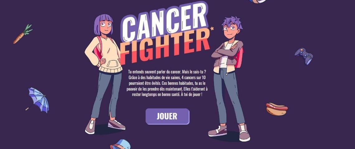 Cancer Fighter, un jeu vidéo pour sensibiliser les enfants aux bonnes habitudes à prendre pour lutter contre les risques évitables de cancer. Capture du jeu Cancer Fighter