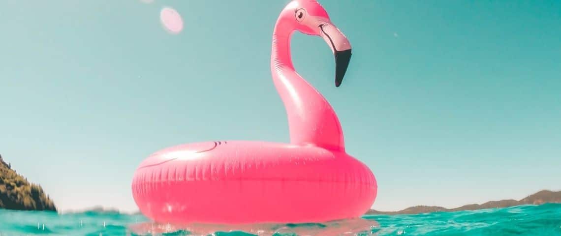 Le boom du tourisme vaccinal Une bouée flamant rose sur l'eau