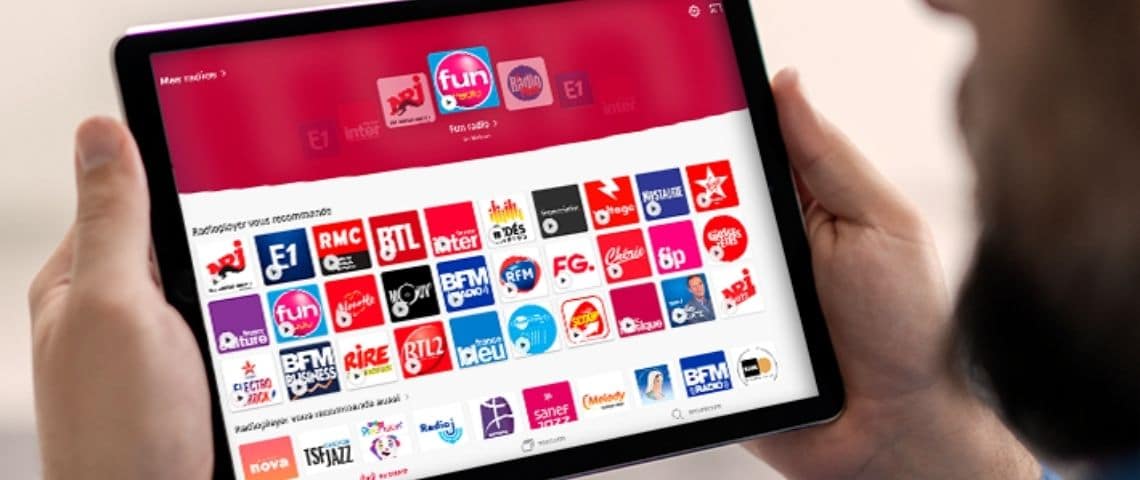 Altice Média, Lagardère News, les radios du Groupe M6, Les Indés Radios, NRJ Group et Radio France lancent Radioplayer France, une l’application regroupant 200 radios, 600 webradios, et des milliers de podcasts interface de radioplayer, avec les radios accessibles