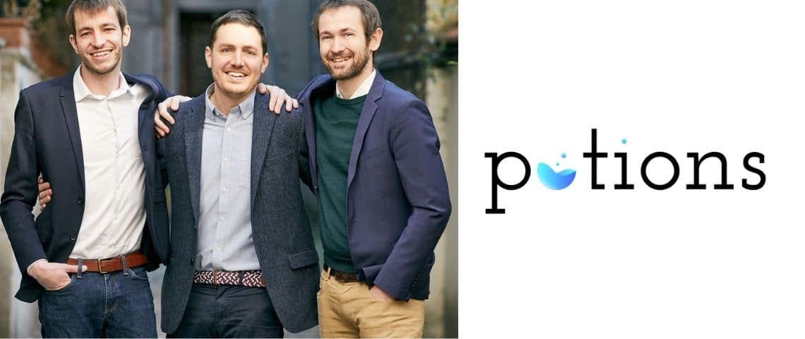 Potions, pionnier des solutions SaaS de personnalisation sans cookies pour le e-commerce, lève 1.3 millions d’euros. Equipe de la start-up Potions