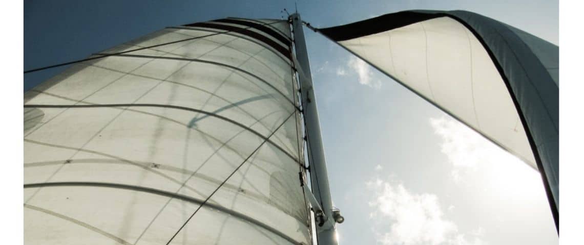 fret-transport-maritime-environnement-Clarins-Neoline-ecologie-engagement-transition Voiles d'un bateau vues d'en bas