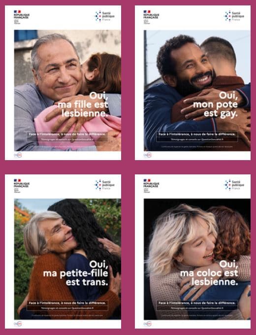 Visuels de personnes serrant une autre dans leurs bras