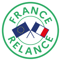 Logo France Relance avec les drapeaux francais et européen