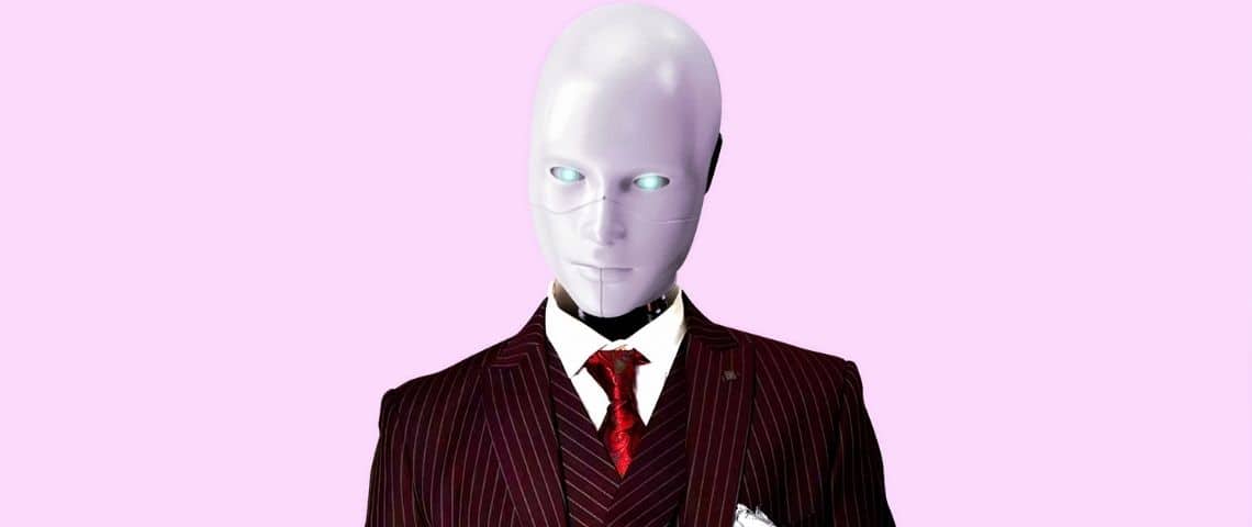 Comment humaniser l’information peut permettre aux entreprises d’être plus transparentes et donc plus responsables ? Un robot en costume cravate