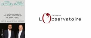 Couverture du livre "La démocratie autrement" avec la photo de Frank Escoubès et Gille Proriol
