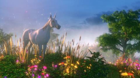 Une licorne dans la forêt