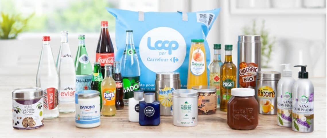 Carrefour-Loop-recyclage-consigne-emballages-economie-circulaire-hypermarché Sac de consigne Loop - emballages à recycler