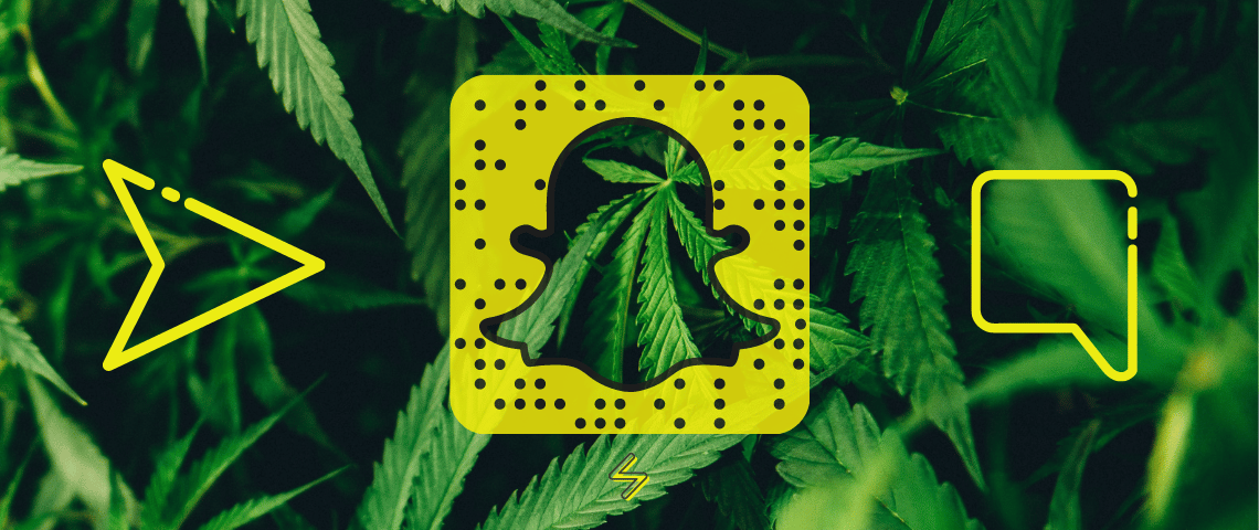 Snapchat : haut lieu du trafic illicite Logo Snapchat et Marijuana