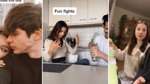 3 screen issus de tiktok montrnt des couples