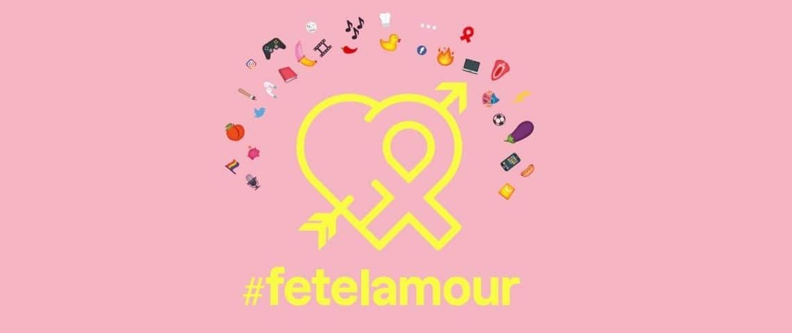 #fetelamour : l’événement (cul)turel et digital de AIDES au profit de la lutte contre le sida revient les 10, 11 & 12 juin 2021 logo #fetelamour