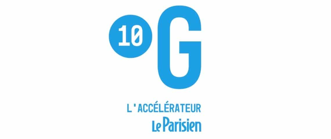 Le Parisien lance 10G, l’accélérateur média des start-up qui façonnent la nouvelle manière de vivre des Français Logo bleu : 10G l'accélérateur le parisien
