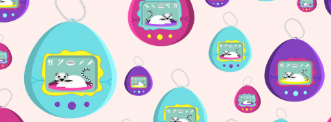 Le business né de la nostalgie des millennials Des tamagotchis dessinés sur fond rose