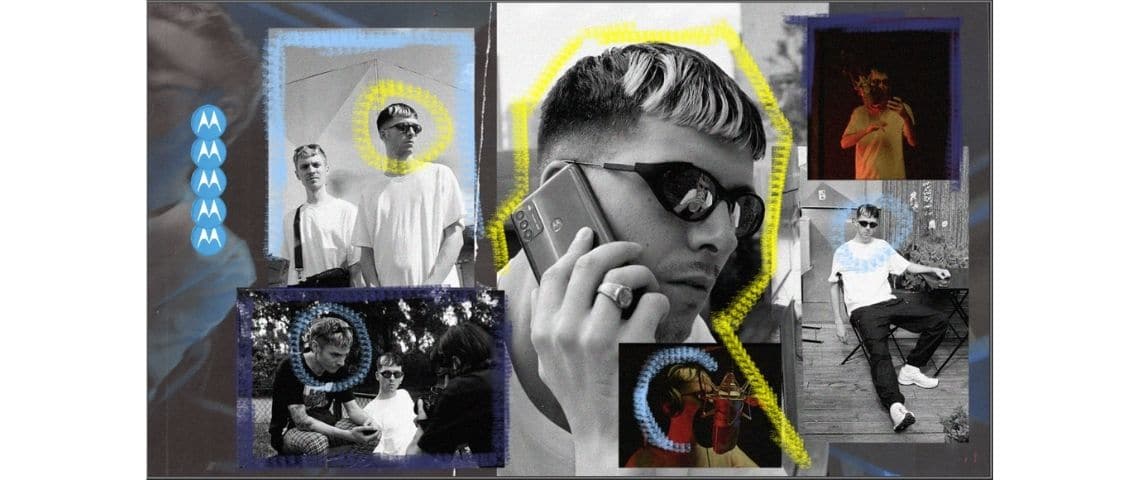 Vice et Motorola s’associent à un duo de jeunes artistes à l’univers singulier pour revisiter la mythique sonnerie « Hello Moto ». Affiche du track « Hello Moto »