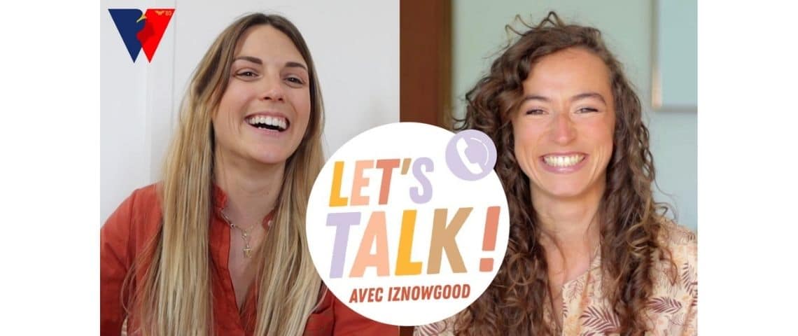 Pour célébrer les 80 ans de Wonder Woman, DC s’associe à l’influenceuse Margot @youmakefashion Logo Let's talk avec 2 femmes souriantes en arrière plan